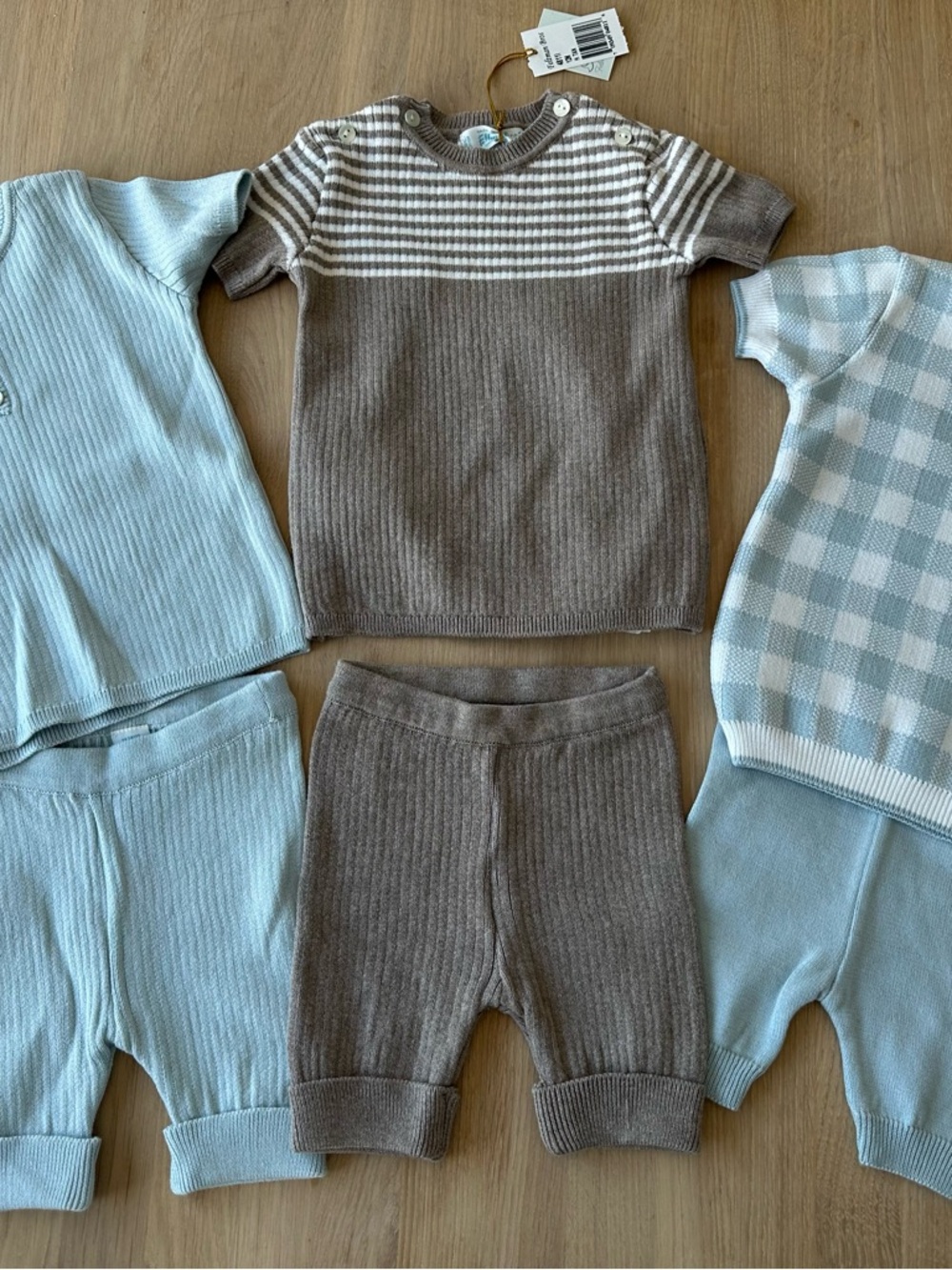 NWT Kids Matching Sets - Blue & Brown Knit Two-Piece Sets - Picture 2 of 12